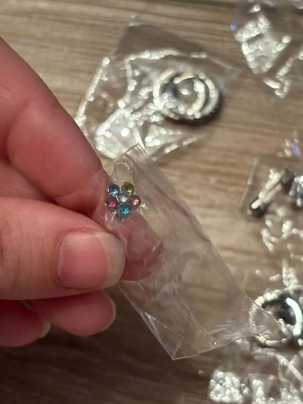 Piercing Jewelry body Earring Set Butterfly Star Rainbow Crystal Studs